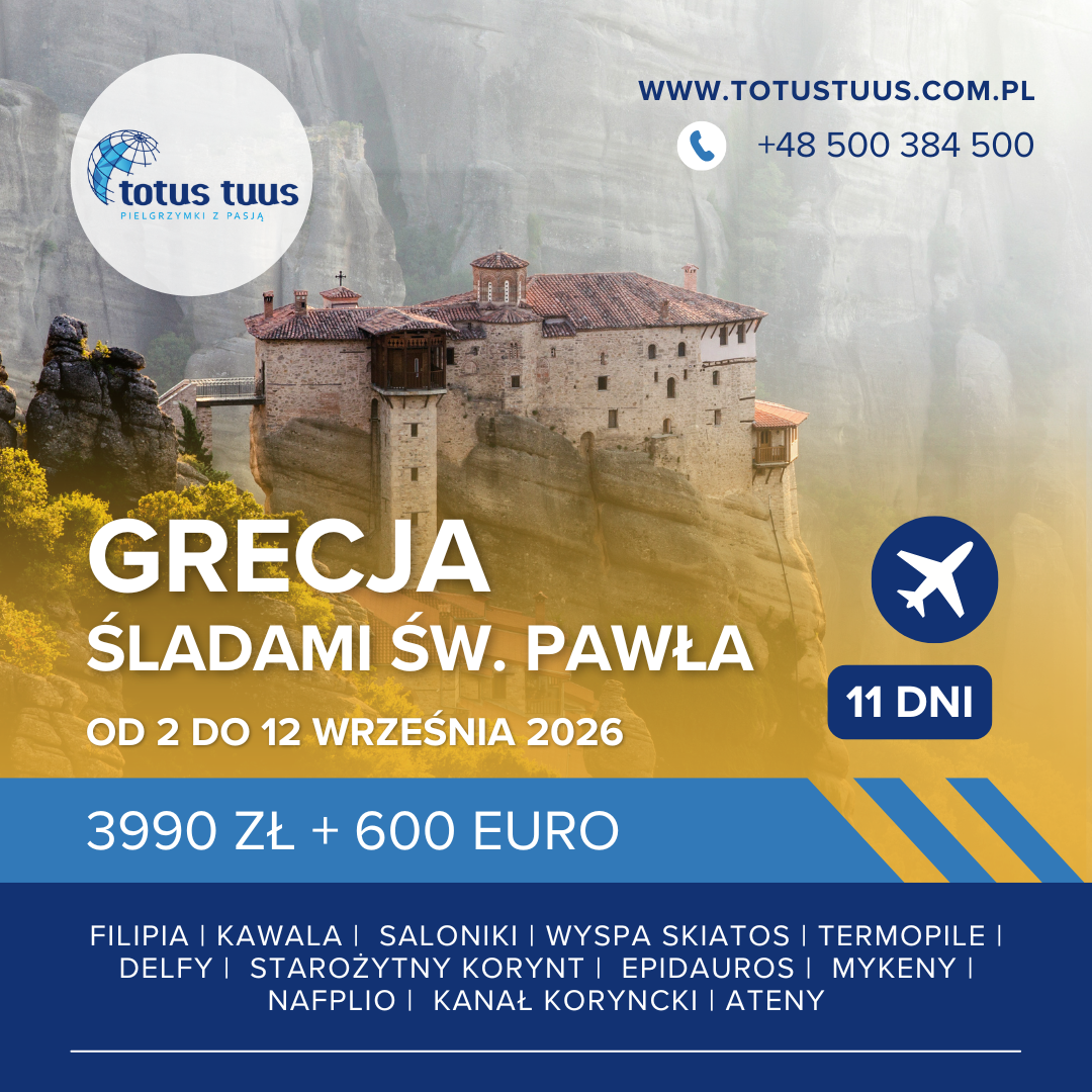 Pielgrzymka samolotowa do Grecji śladami św. Pawła 02-12.09.2026